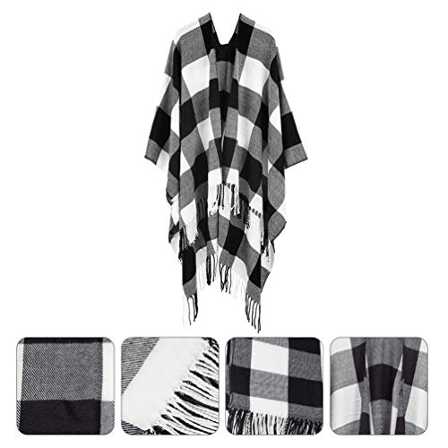 KESYOO Xale Wrap Tassel Poncho Xale Capa Poncho Poncho Capa Frente Aberta Suéter de Inverno Longo Ca