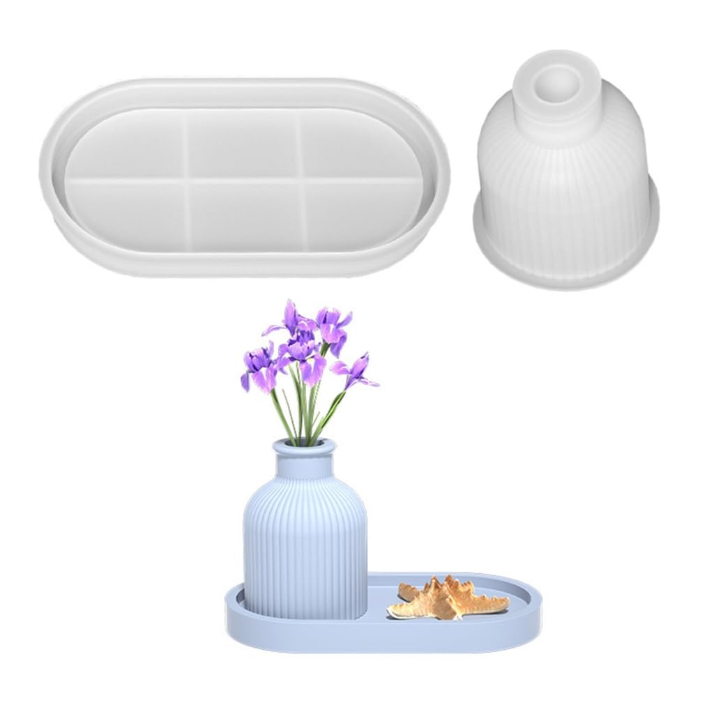Stampo In Silicone Per Vasi 3D A Forma Di Fiore - Set Di 2 - Fai Da Te Con Resina - Foto 6