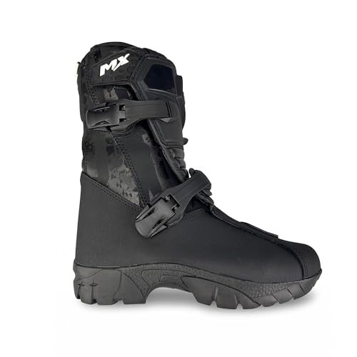 VPR Bottes de motocross pour enfants homologuées CE MX Enduro Bottes de moto avec semelle de protection antidérapante pour jeunes Quad Dirt MX Bottes, Noir , 32 EU