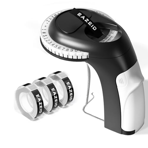 Embossing Label Maker, Vintage Embossed Label Maker Machine with Tapes 9mm, Scrapbook Supplies Junk...