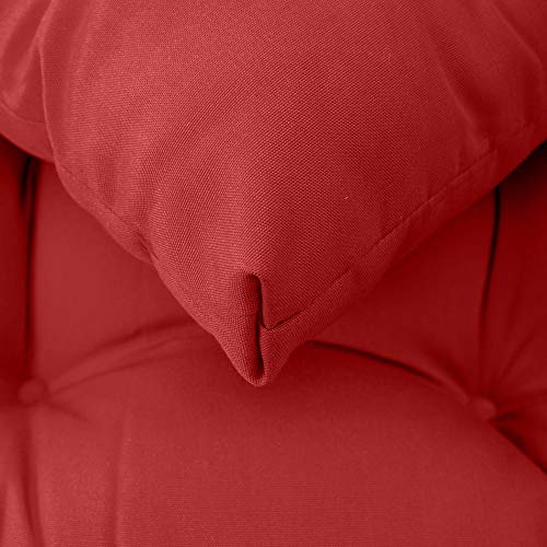 Image of QILLOWAY Indoor /Outdoor Square Seat Patio Cushion - 19-Inches,Pack of 4 (Red)