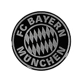 Farbe: schwarz/silber FC Bayern München Autoaufkleber - 3D Logo schwarz-Silber - FCB Sticker, Aufkleber