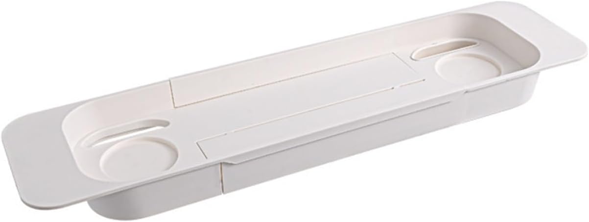 Bathtub Tray Shelf Retractable Bathroom Organizer Plate(OneColor)