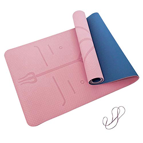 BESTCHOICE Yoga Mat for women professional mat with Alignment Marks Non Slip Eco Friendly Pilates Exercise BSCI & SGS Certified Environmental TPE Fitness Mat with Carrying Strap 72