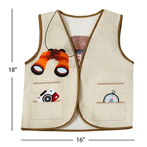 Tigerdoe Pith Helmets - 8 Safari Hats & 8 Vests For Kids - Jungle Party Supplies - Safari Party Favors - Kids Dress Up #TOP5