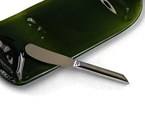 Melted Wine Bottle Cheese Serving Tray With Cheese Spreader And Red Ribbon, Unique Christmas Gift By Mitchell Glassworks #TOP6
