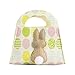 ruixin Easter Bunny Basket Eierbeutel für Kinder, Canvas Cotton Eggs Hunt Bag, personalisierte Candy Egg Basket Rabbit Print Eimer mit Fluffy Tail Gifts Taschen für Ostern (6,3 * 6,3 Zoll)