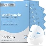 Baebody Snail Mucin Face Sheet Mask (6 pcs) - Anti Aging and Moisturizing Face Mask with Hyaluronic Acid - Deep Hydration for Youthful Skin