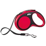 Kurzhub-Bremssystem flexi New Comfort S Gurt 5 m rot für Hunde bis 15 kg