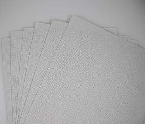 Image of KCS 4 /6 pc of 12 inch x 18 inch 18CT Counted Cotton Aida Cloth Cross Stitch Fabric (6 pc, White)