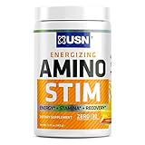 USN Energizing Amino Stim Sugar Free Energy Supplement - Energy, Stamina Recovery Powder with BCAAs, Pineapple Mango, 30 Servings