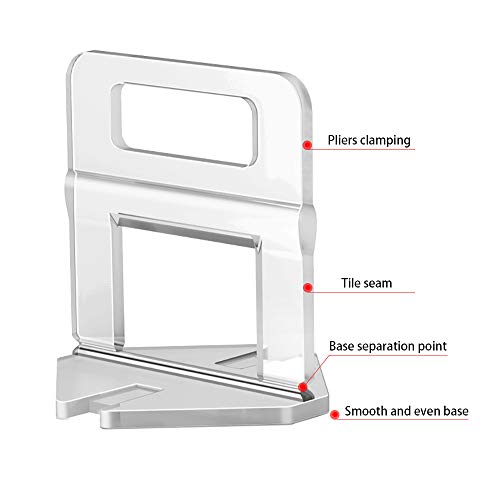 Tile Leveling System Tiles Leveler Spacers - Lippage Free Tile And Stone Installation For Pro And Diy - 400-Piece Leveling Spacer Clips (1/8 Inch) #TOP2