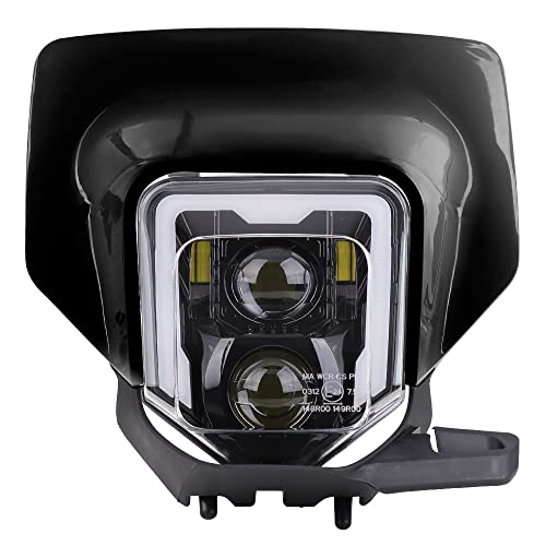 Faro LED + Mascara Compatible con Husqvarna 701 Supermoto GP1 Negro