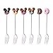 Mousyee Tenedores, 6 Piezas Donas y Tenedores con Forma de Mickey Mouse para Niños Acero Inoxidable de Grado Alimenticio 6 Colores Tenedores de Postre Duraderos Tenedor de Frutas para La Cena