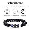 RANKEEF Tiger Eye Bracelet For Men 8MM Natural Stone Beads Bracelet Set Stretch Lava Rock Adjustable Black Crystal Beaded for Men Women Gifts #5