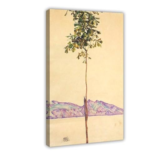 Impression sur toile Egon Schiele Little Tree avec cadre de suspension épuré