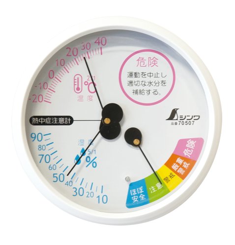 シンワ測定 温湿度計 丸型 F-3M ホワイト 10cm 70507