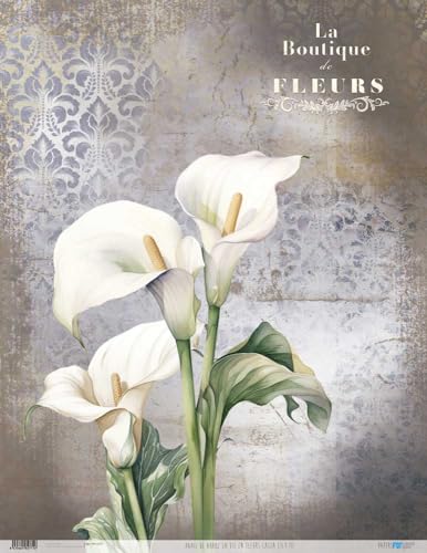 Papers For You Papel Arroz 54x70 cm 25-30 gr. (La Vie En Fleurs Calla Lily III)