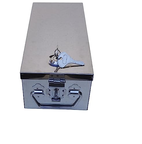 Crevita Stainless Steel Safe Locker Boxe For Jewellery, Cash Peti Size - 8 Inch Cash Box (L-22cm, W-10cm, H-7.8cm)(With Pre fited One Lock & 2 Key) (Small Jewel 8) (B0CGNFNV57) Amazon Price History, Amazon Price Tracker