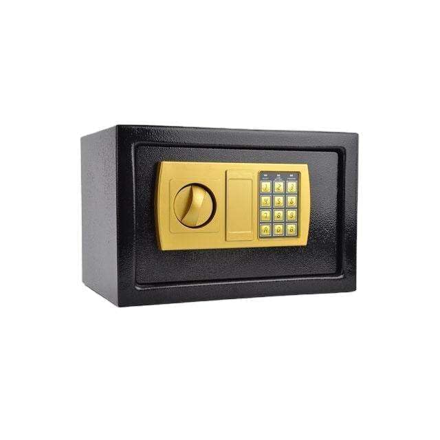Digital Electronic Safe Box with Keypad Lock | Black & Gold Mini Security Locker with Password Protection | Safe Storage Box for Cash, Jewelry, Documents, Valuables, Home, Office & Hotel Use-image-17