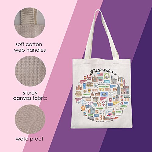 MNIGIU Philadelphia Tote Bag Philadelphia Souvenir Gift Philadelphia Travel Bag Philadelphia Welcome Gift3