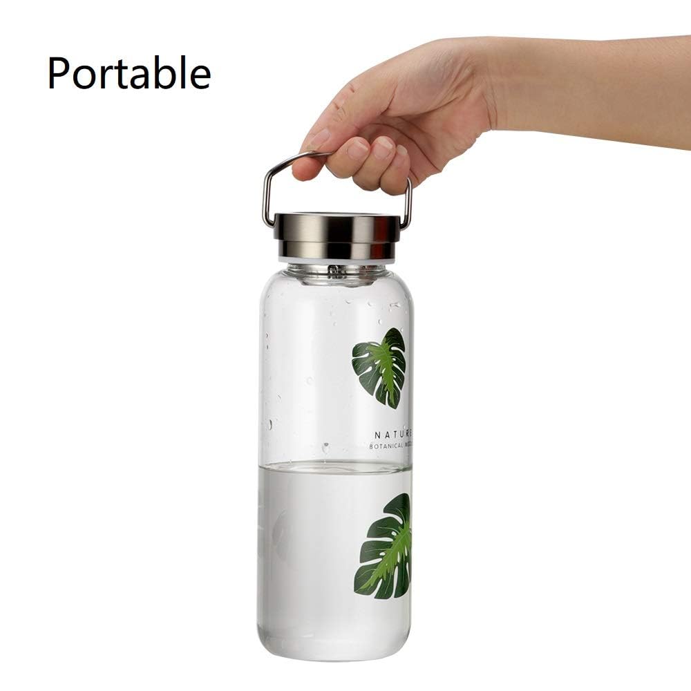 Motivation à Boire Bouteille En Verre Borosilicate Avec Indication Du Temps 1l Gourde Hermetique En Verre Avec Couvercle En Bambou 1 Litre Reutilisable Avec Couvercle En Silicone Olive