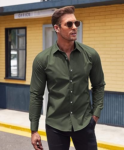 Coofandy-Mens-Muscle-Fit-Dress-Shirts-Wrinkle-Free-Short-Sleeve-Casual-Button-Down-Shirt