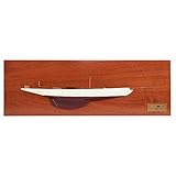 MERCHGEARS Handicrafts Columbia Half Hull Wooden Model Sailing Yachts, Home Decor, 60 Cm