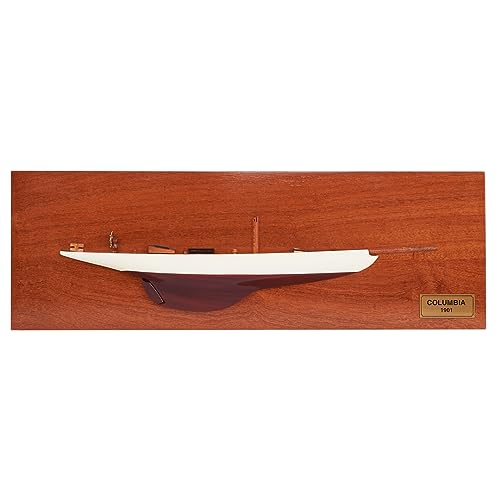 MERCHGEARS Handicrafts Columbia Half Hull Wooden Model Sailing Yachts, Home Decor, 60 Cm