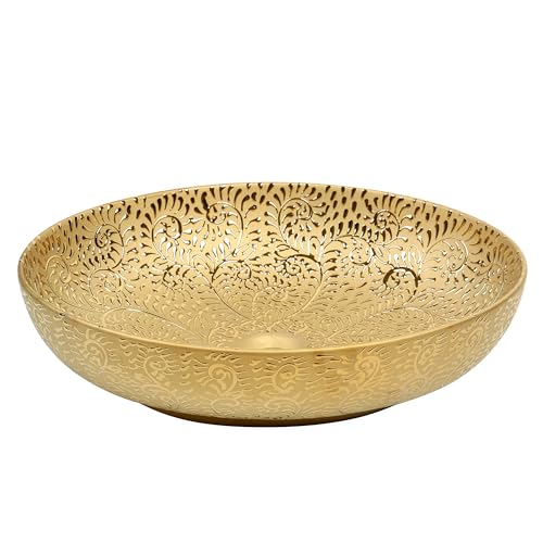 Fine Fixtures 20" x 15" Luxury Gold Vessel Bathroom Sink - Oval Ceramic Sink Bowl, Elegant Countertop Wash Basin, Perfect Sink for Vanity Top Installation by Fine Fixtures - Used condition - Image 4