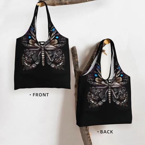 Science Butterfly Printed canvas bag Women's fashionable shoulder bag3
