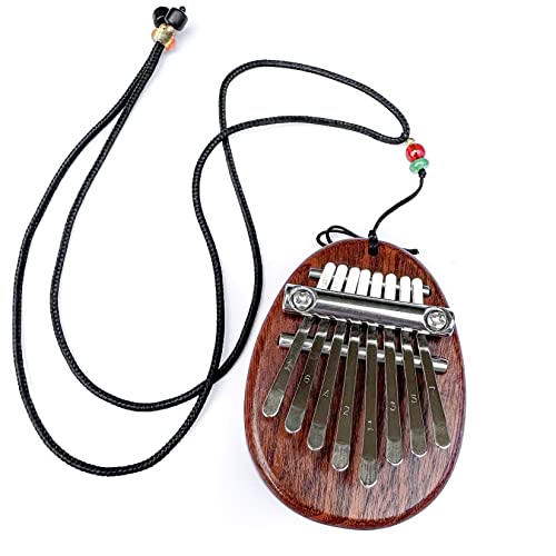 Kalimba 8 Key Thumb Piano,Mini Portable Sapele Wood Finger Piano, Marimba With Lanyard For Adults Kids Beginners Gifts #TOP7