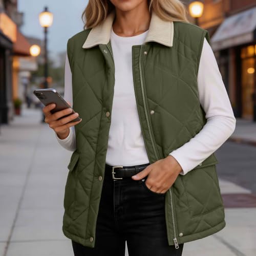 Lainyong Quilted Jacket Women Lightweight Winter Puffer Vests with Pockets - image 7