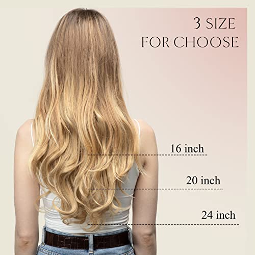 SARLA Long U Part Hair Extensions Clip in 24 Inch Synthetic Wavy