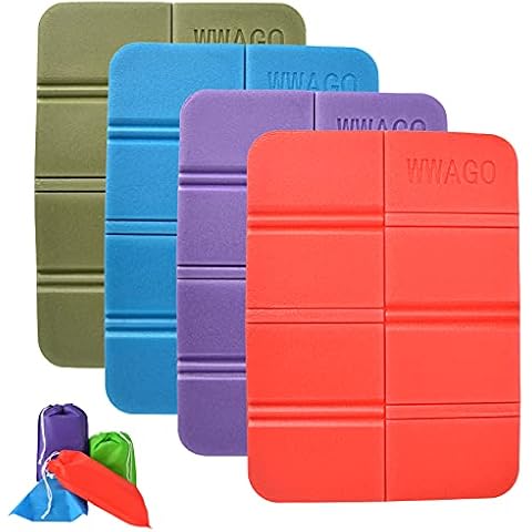 AIBAOBAO Camping Cushion Seat, 4Pcs Insulated Folding Foam Sit Mat, Ultralight Foam Seating Pads, Portable Waterproof Seat Cushion Mat for Outdoor Camping Park Picnic Hiking Playground Cover