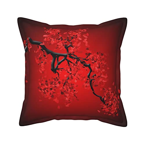 Housse de coussin en cuir de luxe brodé fleur de cerisier 45x45 - 2