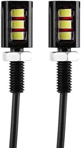 Led Number Plate Light, 12V 6000-7000K 3LED License Plate Light Fantastic Lamp LED Screw Car Light Motorcycle Bulb Bolt Lamp (White)