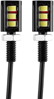 Led Number Plate Light, 12V 6000-7000K 3LED License Plate Light Fantastic Lamp LED Screw Car Light Motorcycle Bulb Bolt Lamp (White)