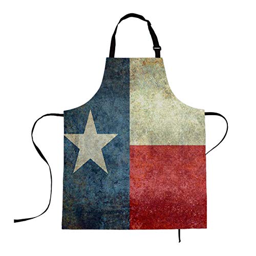 Mugod Texas Grunge Flag Funny Apron Lone Star Flag of the Great Lone Star State American Texas Adjustable Neck Kitchen Apron for men women Cooking Baking BBQ Grilling 27