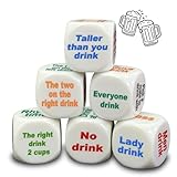 Drinking Game Dice 6 PCS, Fun Drinking Games for Parties Bar Rolling Decider Bachelorette Party Game Drunk Frenzy for Adults Party Family Friends Gathering Adult Favor Games Drinking Game Dice