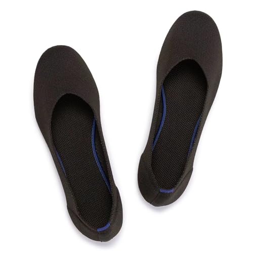 Image of Frank Mully Women's Ballet Flat Shoes Knit Dress Shoes Round Toe Slip On Ballerina Flats for Woman Low Wedge Comfort Soft