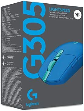 Logitech G305 LIGHTSPEED Wireless Gaming Mouse, HERO 12K Sensor, 12,000 DPI, Lightweight, 6 Programmable Buttons, 250h Battery Life, On-Board Memory, PC/Mac, Blue