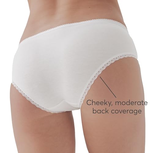 Image of Pact Women's Organic Cotton Soft Hipster Panties, No Show Design Cheeky Bikini Underwear, 2 Pack
