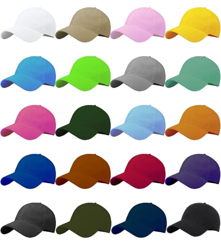 LYDTICK 20 Pack Baseball Cap Blank Trucker Hats Bulk Wholesale Hats Adjustable Plain for Men Women Multicolor