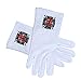 Masonic The Knights Of Templar Cotton Gloves - White (One Size Fits Most) For Freemasons. Masonic Regalia Formal Wear Clothing. (One Size Fits Most)