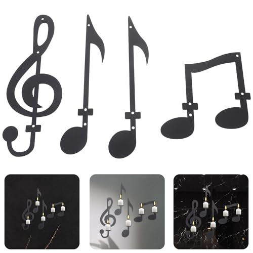 Candelabros de pared BESPORTBLE creativos con diseño de nota musical para colgar velas 8