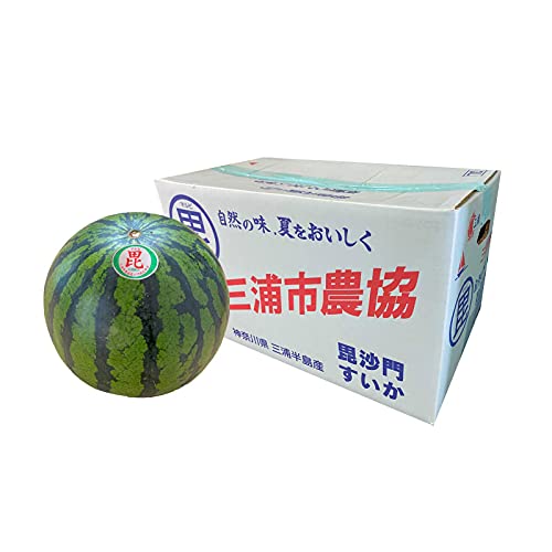Amazon.co.jp: 毘沙門スイカ 4L 2玉 神奈川県三浦半島産 大玉スイカ