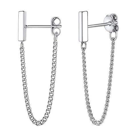 Chain Drop Earrings for Women 925 Sterling Silver Chic Jewelry Cover