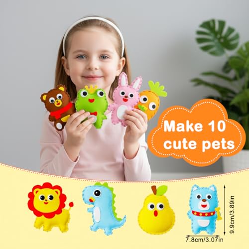 Image of PATPAT DIY Hand Sewing Stuffed Cartoon Key Charm Kit, Handmade Plush Key Charm Craft Set, Easy Stitching Sewing Kit for Kids & Adults, Fun Hands-On Activity for Parties, Groups & Creative Play
