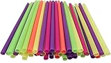 Assorted Neon 12 Inch Long Milkshake Straws - 50 Count- Extra wide
